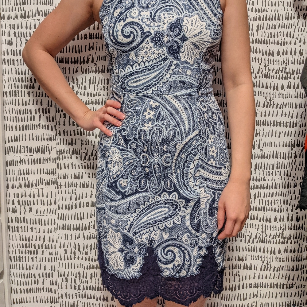 H&M sleeveless blue dress